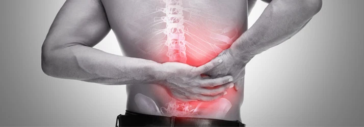 Chiropractic Irving TX Back Pain in Red Visible Spine