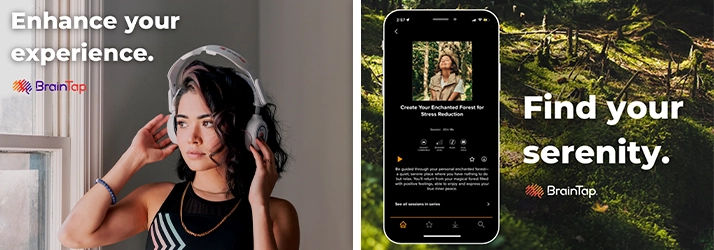 Woman Wearing BrainTap Headset In The Window